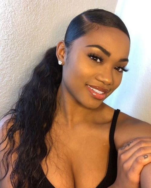 low ponytail with frontal wig