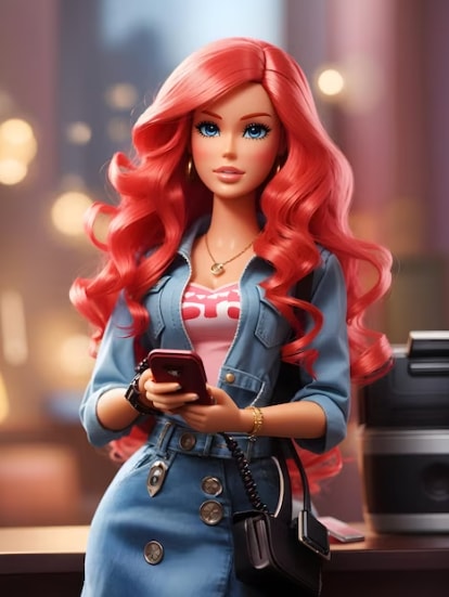red barbie hair