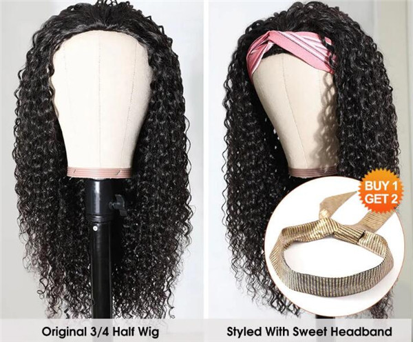 curly headband wigs