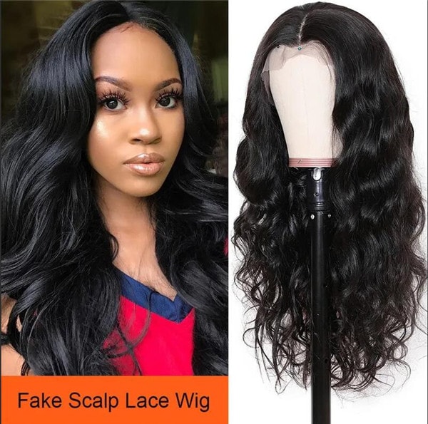 fake scalp lace wig