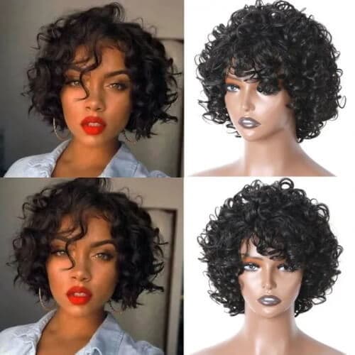 short curly pixie cut wig