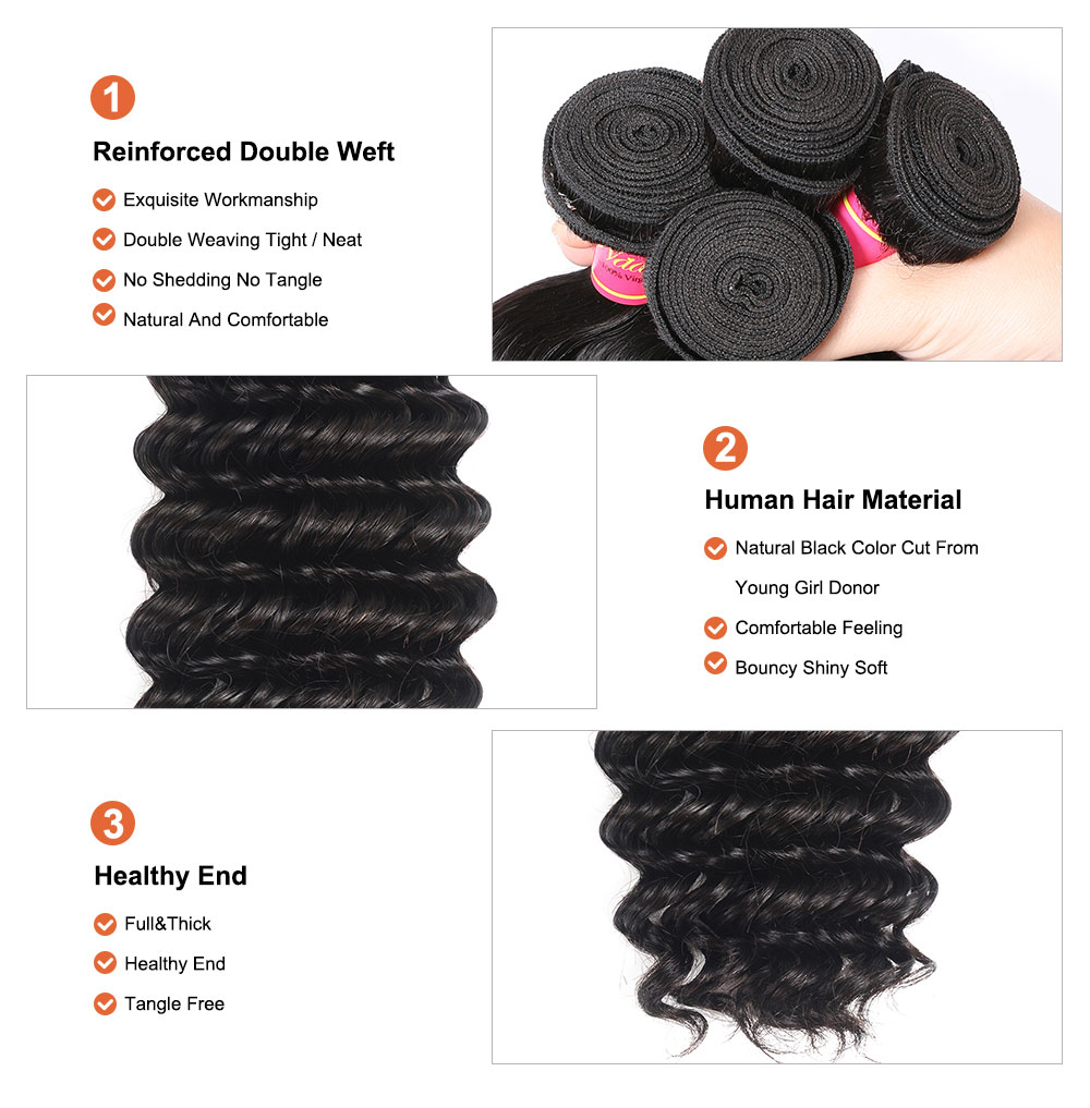 Deep Wave Human Hair Weave