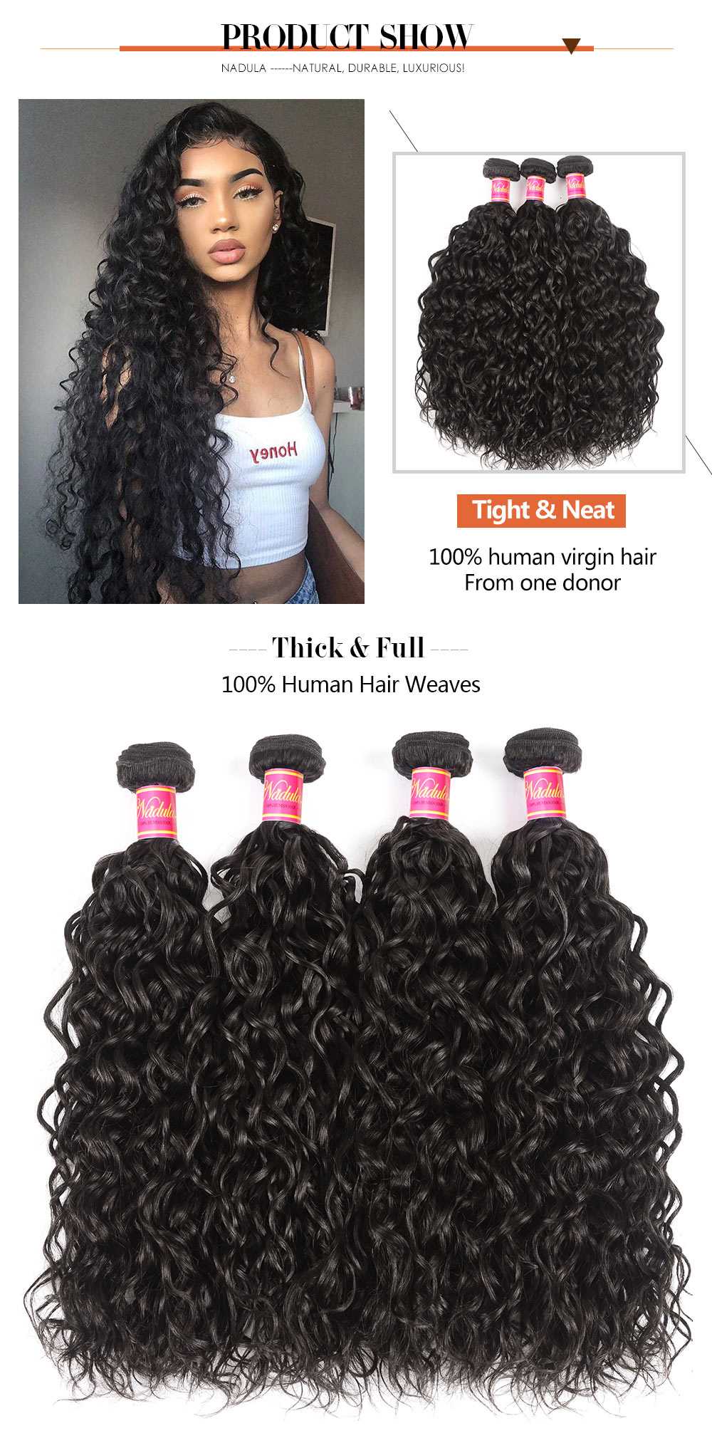 Water Wave Virgin Hair Weave