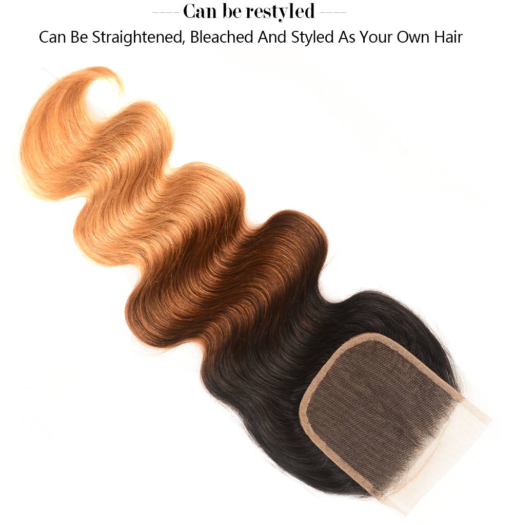 Ombre Body Wave Human Virgin Hair with Closure