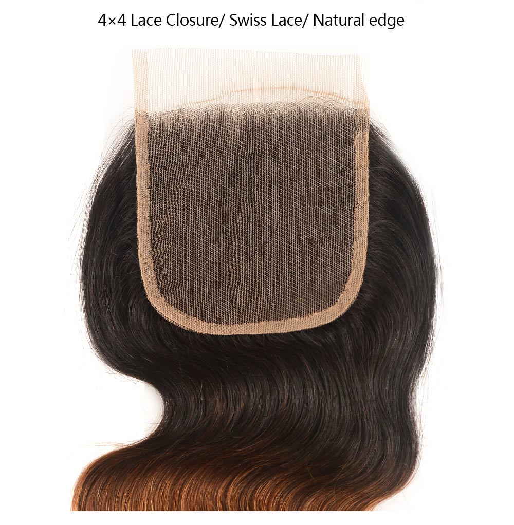 Ombre Body Wave Human Virgin Hair with Closure
