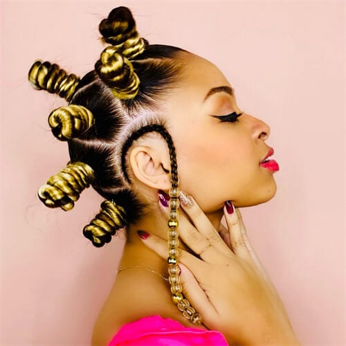 Bantu Knots with Accessories
