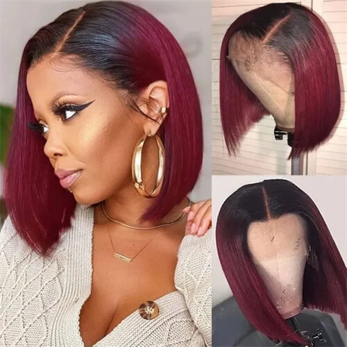 Burgundy Bob Wigs