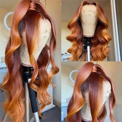 Ginger And Copper Red Highlight Wig
