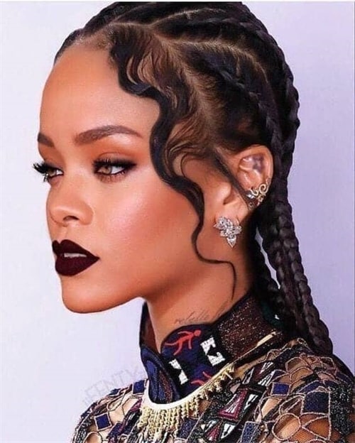 Rihanna edges hair