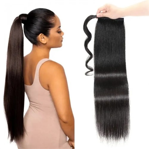 straight weave ponytail