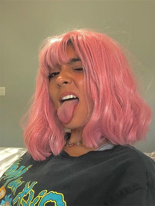 pink synthetic wigs