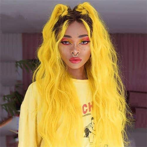 Black and Yellow Wig