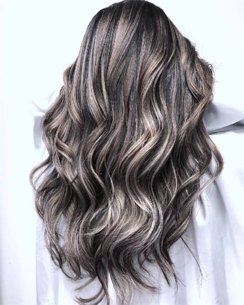 Silver Grey Balayage hair