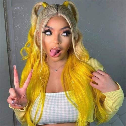 Yellow Pigtail hairstyle