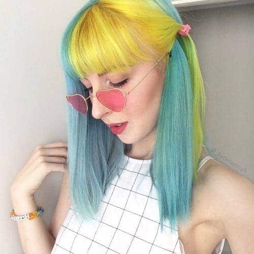 Blue and Yellow hair