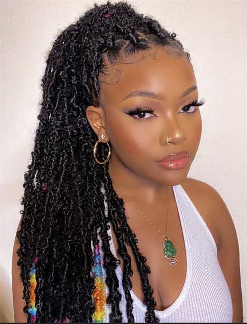 butterfly locs high ponytail