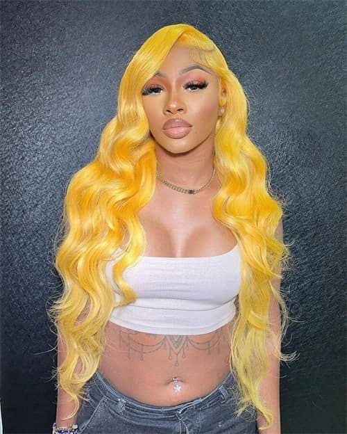 yellow wig